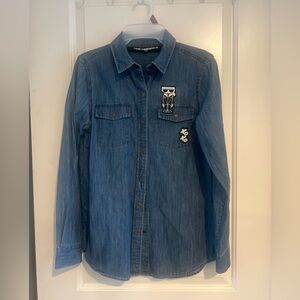 Karl Lagerfeld Long Sleeve Denim Top | xs